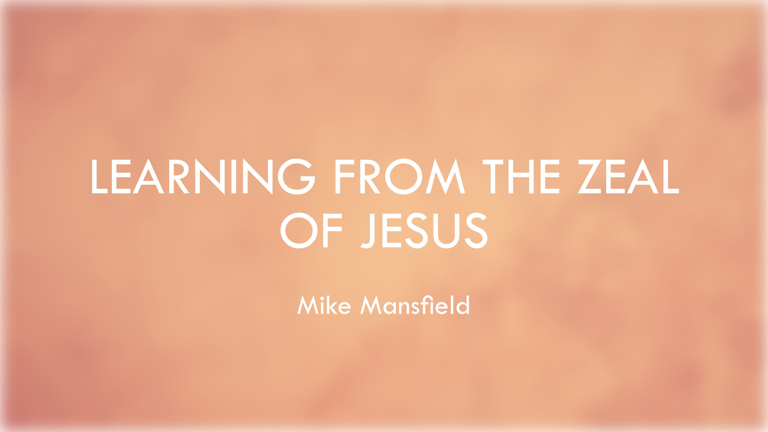 Learning from the Zeal of Jesus