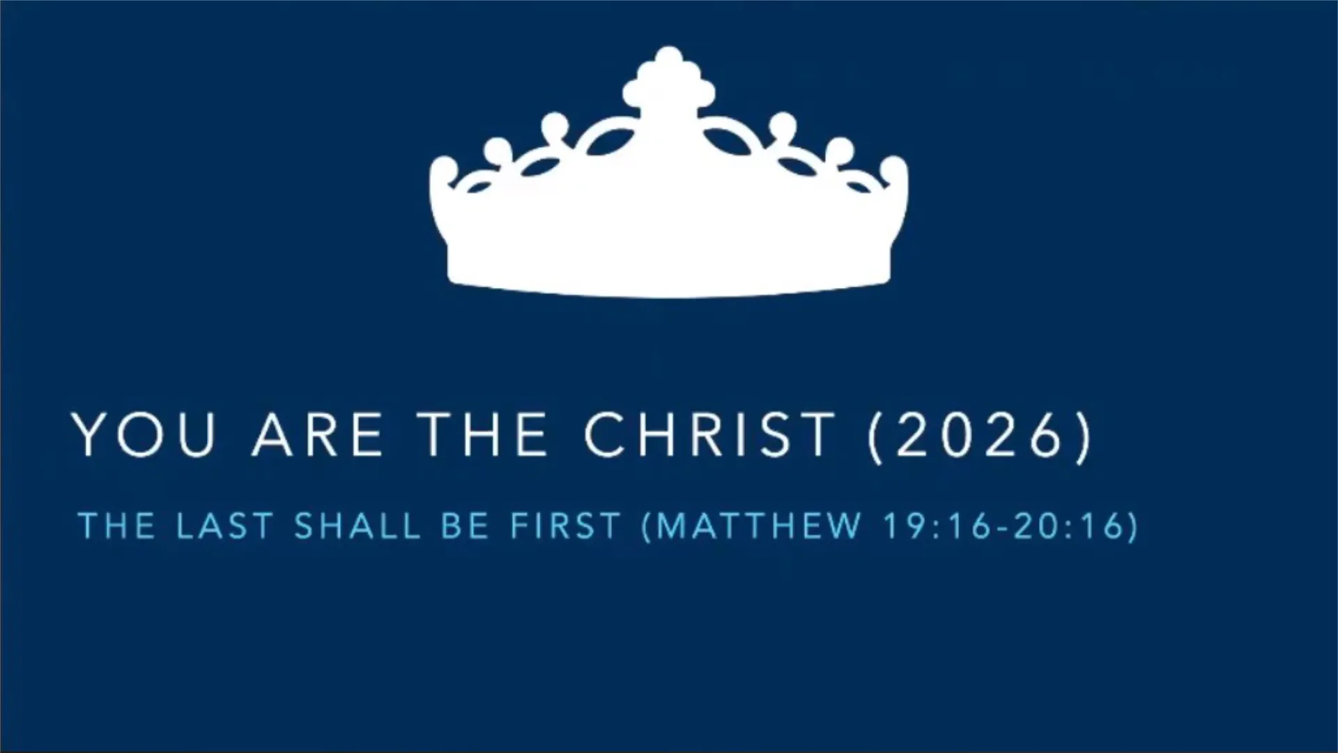 The Last Shall Be First